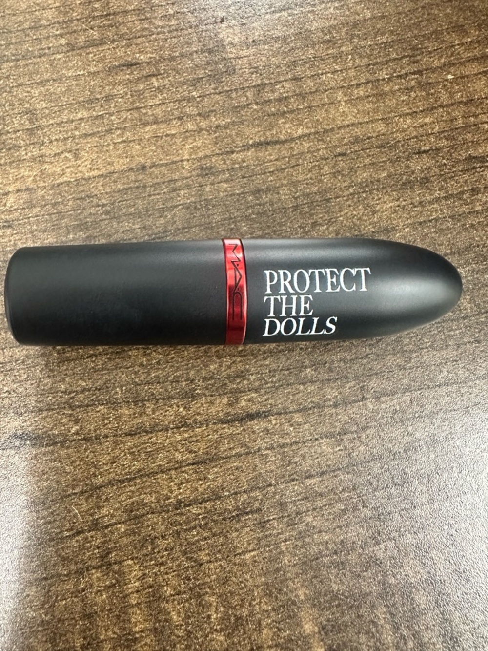 MAC Cosmetics 'Protect The Dolls' Black Matte Lipstick Case with Red Accent